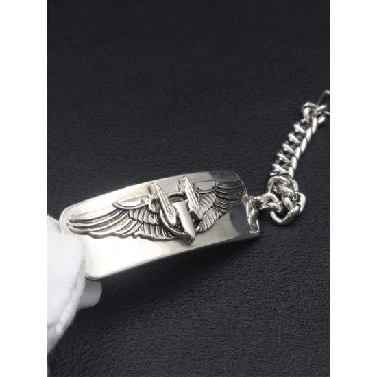 Men`s Us Army Air Force Aerial Gunner wings Sterling Silver Bracelet Bangle Men`s Us Army Air Force Aerial Gunner wings Sterling Silver Bracelet Bangle