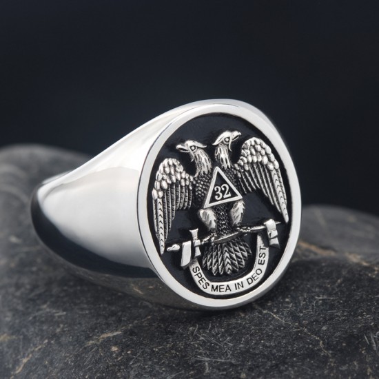 Scottish Rite 32 Degree Mason Freemasonry Masonic 925 sterling silver Ring Scottish Rite 32 Degree Mason Freemasonry Masonic 925 sterling silver Ring