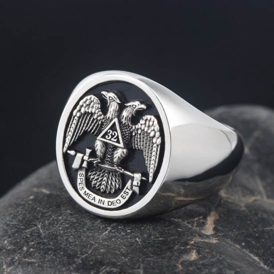 Scottish Rite 32 Degree Mason Freemasonry Masonic 925 sterling silver Ring Scottish Rite 32 Degree Mason Freemasonry Masonic 925 sterling silver Ring