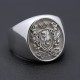 Personalized Family Crest Coat of Arms Badge Wax Seal Signet Sterling Silver 18kt Gold Engraved Ring