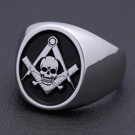 Antique Freemason Masonic Widow's Son Skull and Crossbones sterling silver Ring Antique Freemason Masonic Widow's Son Skull and Crossbones sterling silver Ring