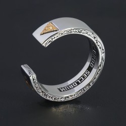 Masonic All Seeing Eyes Annuit Coeptis Novus Ordo Seclorum 925 Sterling Silver Ring