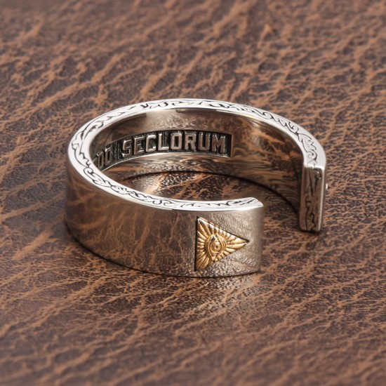 Masonic All Seeing Eyes Annuit Coeptis Novus Ordo Seclorum 925 Sterling Silver Ring Masonic All Seeing Eyes Annuit Coeptis Novus Ordo Seclorum 925 Sterling Silver Ring