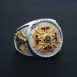 Scottish Rite Sovereign Grand Inspector General 33rd Degree Masonic Sterling Silver Ring