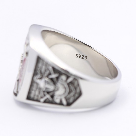 Knights Templar In Hoc Signo Vinces Freemasons Masonic Sterling Silver Ring