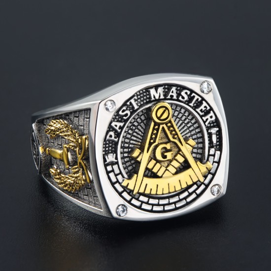 Ancient Past Master Mason Blue Lodge Masonic Signet Sterling Silver Ring