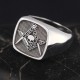 Mason Widow`s Son Skull and Bones Freemason Masonic Sterling Silver Ring