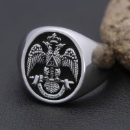 The 33rd Degree Masons Masonic Scottish Rite Illuminati Sterling Silver Ring