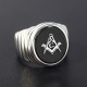 Luxury Men`s Freemasonry Masonic Campass Fraternal Agate Stone Sterling Silver Ring Luxury Men`s Freemasonry Masonic Campass Fraternal Agate Stone Sterling Silver Ring
