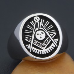 Vintage Past Master Mason Masonic Fraternity Sterling Silver Ring