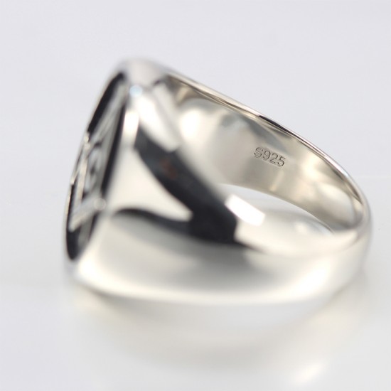 Secret Master Mason Compass Freemason Masonic Signet Sterling Silver Ring Secret Master Mason Compass Freemason Masonic Signet Sterling Silver Ring