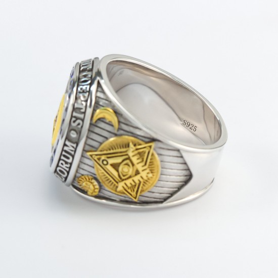 The Eye Of Providence All Seeing Eye Annuit cœptis Novus Ordo Seclorum Masonic Sterling Silver Ring The Eye Of Providence All Seeing Eye Annuit cœptis Novus Ordo Seclorum Masonic Sterling Silver Ring