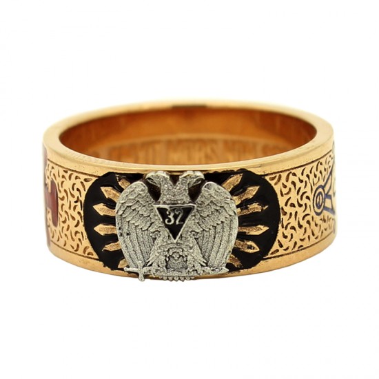 Scottish Rite Freemasonry 32nd Double Headed Eagle Master Mason 925 Sterling Silver Ring Scottish Rite Freemasonry 32nd Double Headed Eagle Master Mason 925 Sterling Silver Ring