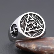 The Eye of Horus Ancient Egyptian Protection Royal Power Amulets Egypt Cross Ankh Sterling Silver Ring