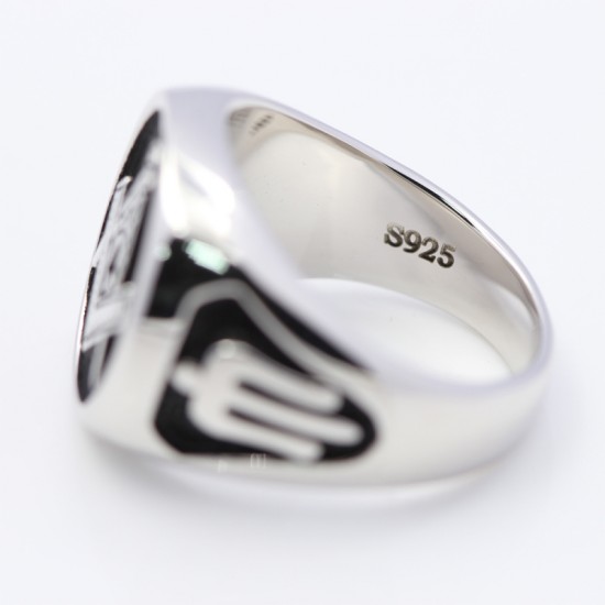 Master Mason Freemasonry Compass Trowel Sterling Silver Jewelry Ring Master Mason Freemasonry Compass Trowel Sterling Silver Jewelry Ring