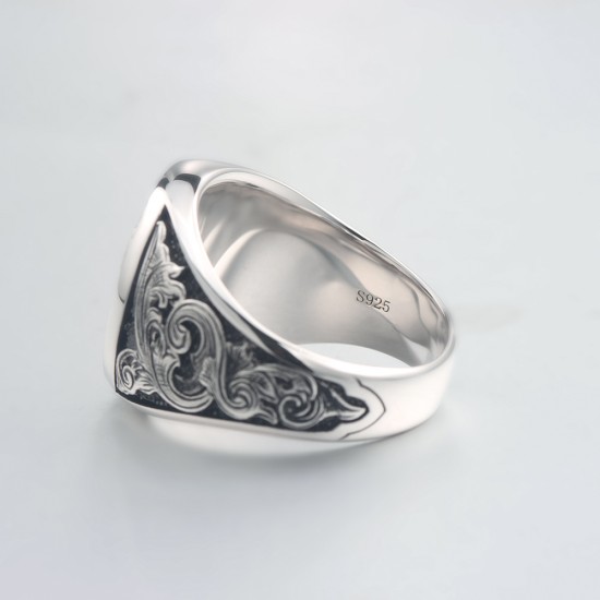 Masonic Scottish Rite 33 Degree Double Eagle Head Phoenix Hand Engraved Sterling Silver Ring Masonic Scottish Rite 33 Degree Double Eagle Head Phoenix Hand Engraved Sterling Silver Ring