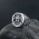 Masonic Scottish Rite 33 Degree Double Eagle Head Phoenix Hand Engraved Sterling Silver Ring