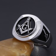 Master Mason Symbol G Templar Freemasonry Sterling Silver Ring