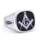 Vintage Blue Lodge masonic Freemason 925 Sterling Silver Jewelry Ring