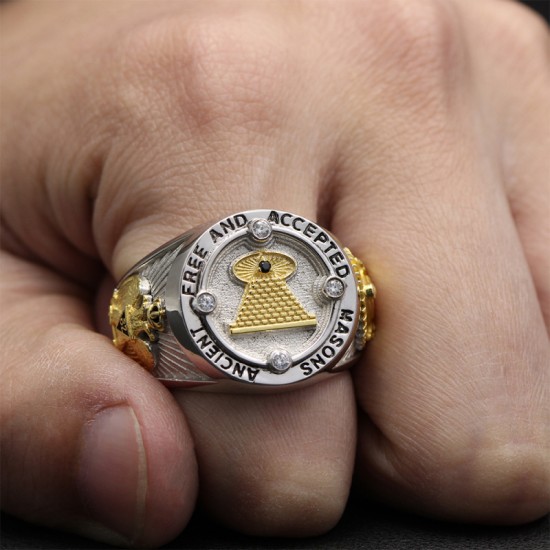 Ancient Free And Accepted Masons All Seeing Eyes Scottish Rite Masonic 925 Sterling Silver Ring Ancient Free And Accepted Masons All Seeing Eyes Scottish Rite Masonic 925 Sterling Silver Ring