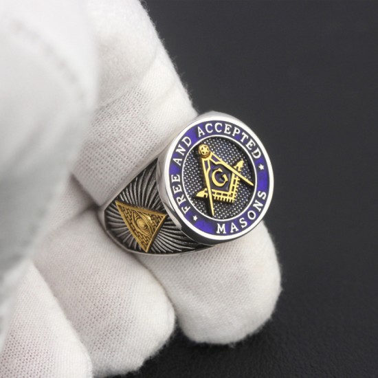 Free and Accepted Masons Blue Lodge Freemason Masonic 925 Sterling Silver Ring Free and Accepted Masons Blue Lodge Freemason Masonic 925 Sterling Silver Ring