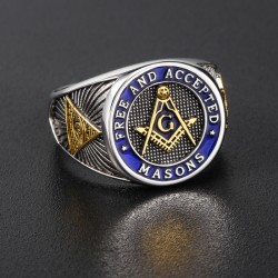 Free and Accepted Masons Blue Lodge Freemason Masonic 925 Sterling Silver Ring
