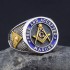 Free and Accepted Masons Blue Lodge Freemason Masonic 925 Sterling Silver Ring
