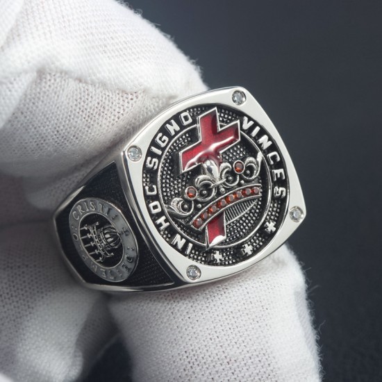 Knights Templar In Hoc Signo Vinces Crusader Seal Freemasonry Sterling Silver Ring Knights Templar In Hoc Signo Vinces Crusader Seal Freemasonry Sterling Silver Ring