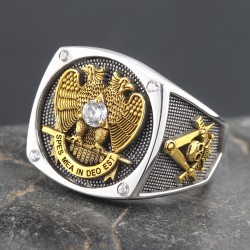 Vintage Scottish Rite Skull crossbone 32 Degree Masonic Sterling Silver Ring
