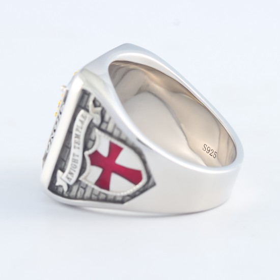 Knights Templar Cross and Crown In Hoc Signo Vinces Crusader Seal Shield Masonic Freemasonry Sterling Silver Ring Knights Templar Cross and Crown In Hoc Signo Vinces Crusader Seal Shield Masonic Freemasonry Sterling Silver Ring