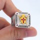 Knights Templar Cross and Crown In Hoc Signo Vinces Crusader Seal Shield Masonic Freemasonry Sterling Silver Ring Knights Templar Cross and Crown In Hoc Signo Vinces Crusader Seal Shield Masonic Freemasonry Sterling Silver Ring