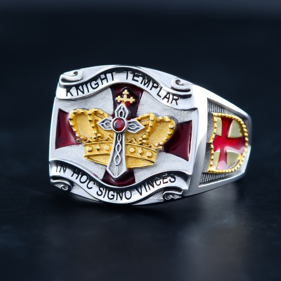 Knights Templar Masonic In Hoc Signo Vinces Chi Rho 925 Sterling Silver Ring Knights Templar Masonic In Hoc Signo Vinces Chi Rho 925 Sterling Silver Ring