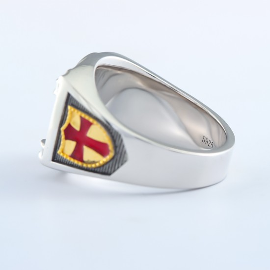 Knights Templar Masonic In Hoc Signo Vinces Chi Rho 925 Sterling Silver Ring Knights Templar Masonic In Hoc Signo Vinces Chi Rho 925 Sterling Silver Ring
