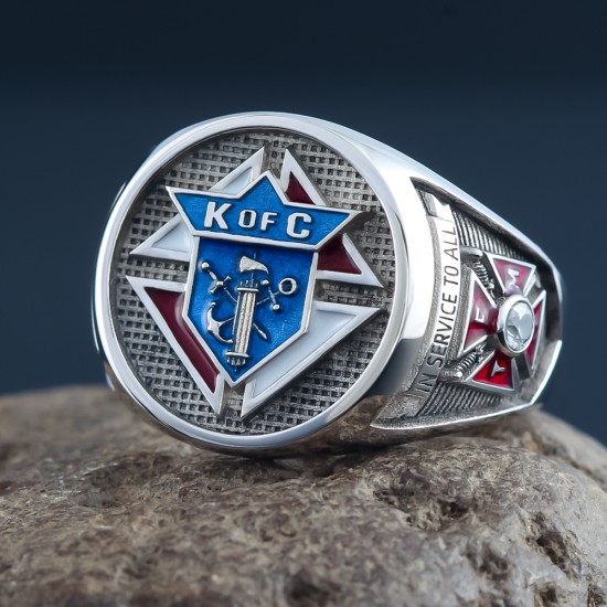 Knights of Columbus K of C Masonic Christianity Catholicism Cross Sterling Silver Ring Knights of Columbus K of C Masonic Christianity Catholicism Cross Sterling Silver Ring