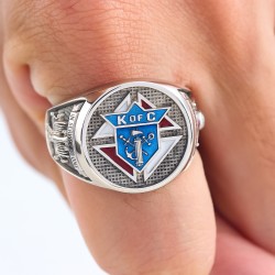 Knights of Columbus K of C Masonic Christianity Catholicism Cross Sterling Silver Ring