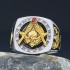 Skull And Bones Masonic Biker Freemason Sun Moon Illuminati Sterling Silver Ring