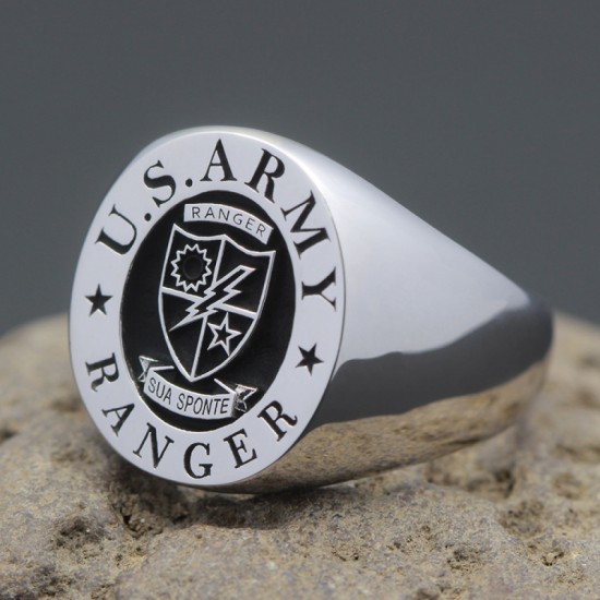 Vintage US Army Ranger USA Military 925 Sterling Silver Rings Vintage US Army Ranger USA Military 925 Sterling Silver Rings