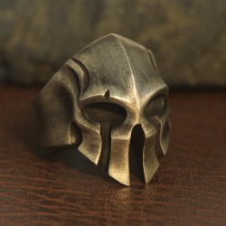 Vintage Spartan Warrior Skull Knight Helmet Mask Sterling Silver Ring