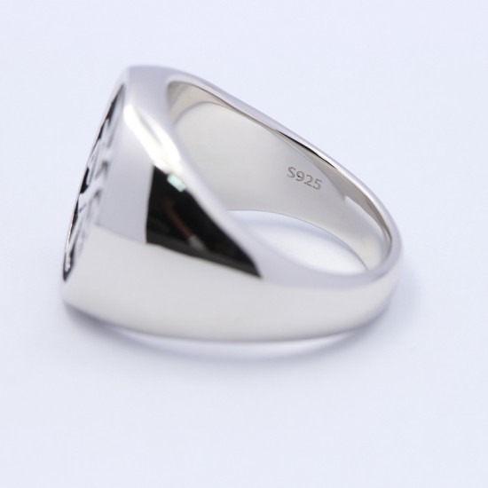 Chi Rho ΧΡ Alpha Omega Cross chrismon Jesus Sacred labarum Sterling Silver Ring Chi Rho ΧΡ Alpha Omega Cross chrismon Jesus Sacred labarum Sterling Silver Ring
