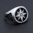 Men`s Compass Marine Anchor Nautical Ship Helm Wheel 925 Sterling Silver Jewelry Ring