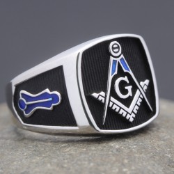 Ancient Freemasonry Blue Lodge Symbol Master Mason Masonic Sterling Silver Ring