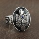 Men`s Vampire Diaries Daylight Amulet Halloween Lapis Lazuli Agate Custom A-Z Initial Sterling Silver Ring Men`s Vampire Diaries Daylight Amulet Halloween Lapis Lazuli Agate Custom A-Z Initial Sterling Silver Ring