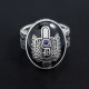 Men`s Vampire Diaries Daylight Amulet Halloween Lapis Lazuli Agate Custom A-Z Initial Sterling Silver Ring Men`s Vampire Diaries Daylight Amulet Halloween Lapis Lazuli Agate Custom A-Z Initial Sterling Silver Ring