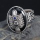 Men`s  Vampire Diaries Daylight Amulet Halloween Lapis Lazuli Agate Custom A-Z Initial Sterling Silver Ring