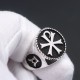 Vintage Alpha Omega Chi Rho PX Cross Christian Orthodox Church Symbol Sterling Silver Ring Vintage Alpha Omega Chi Rho PX Cross Christian Orthodox Church Symbol Sterling Silver Ring