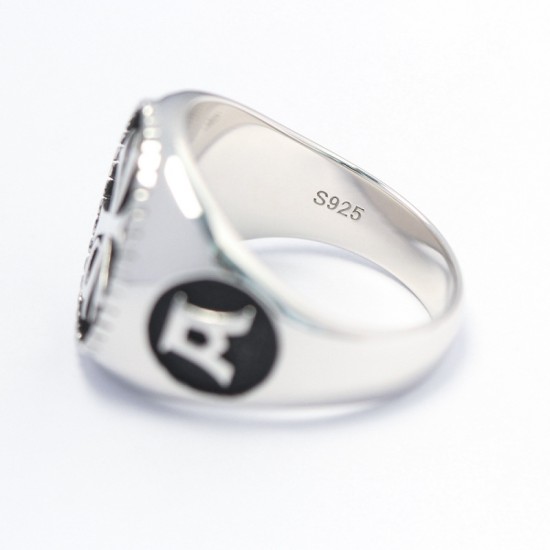 Vintage Alpha Omega Chi Rho PX Cross Christian Orthodox Church Symbol Sterling Silver Ring Vintage Alpha Omega Chi Rho PX Cross Christian Orthodox Church Symbol Sterling Silver Ring
