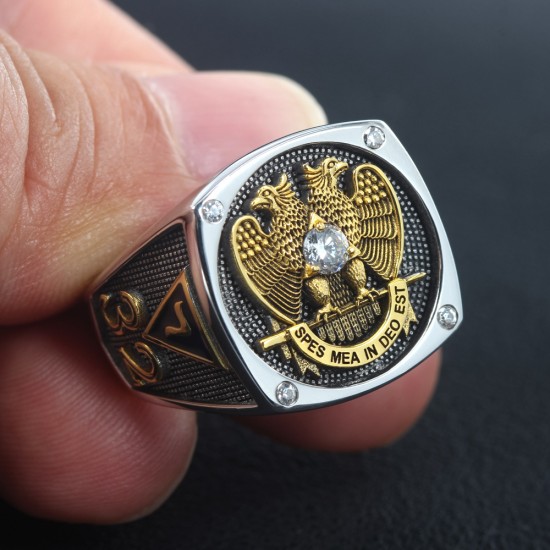 Vintage Scottish Rite Skull crossbone 32 Degree Masonic Sterling Silver Ring Vintage Scottish Rite Skull crossbone 32 Degree Masonic Sterling Silver Ring