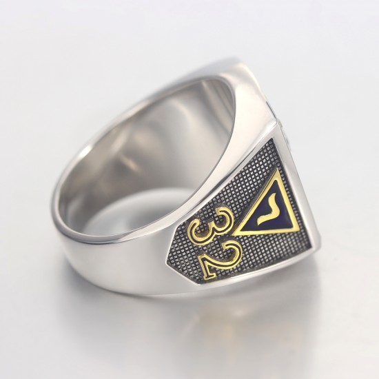 Vintage Scottish Rite Skull crossbone 32 Degree Masonic Sterling Silver Ring Vintage Scottish Rite Skull crossbone 32 Degree Masonic Sterling Silver Ring