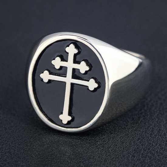 Antique Cross Of Lorraine Crusader Croix De Guerre Templar Fine Sterling Silver Ring Antique Cross Of Lorraine Crusader Croix De Guerre Templar Fine Sterling Silver Ring
