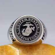 United States US Marine Corps USMC Military 925 Sterling Silver Rings